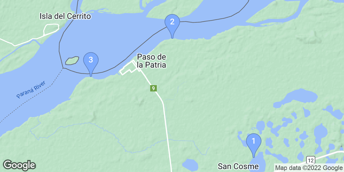 Corrientes dive site map