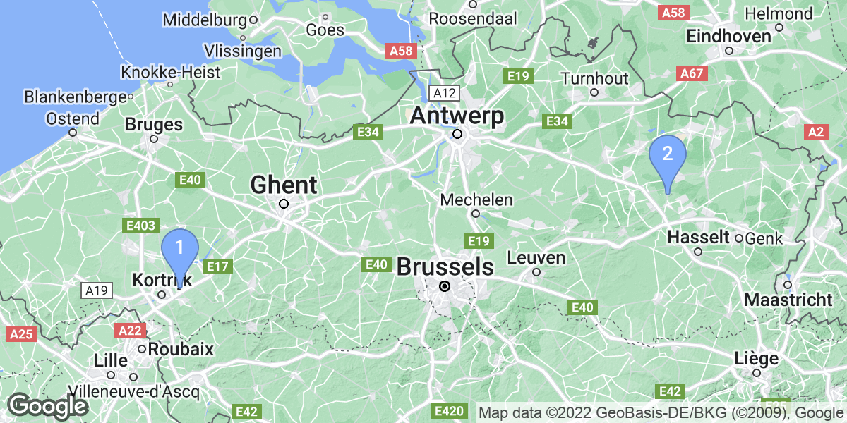 Vlaams Gewest dive site map