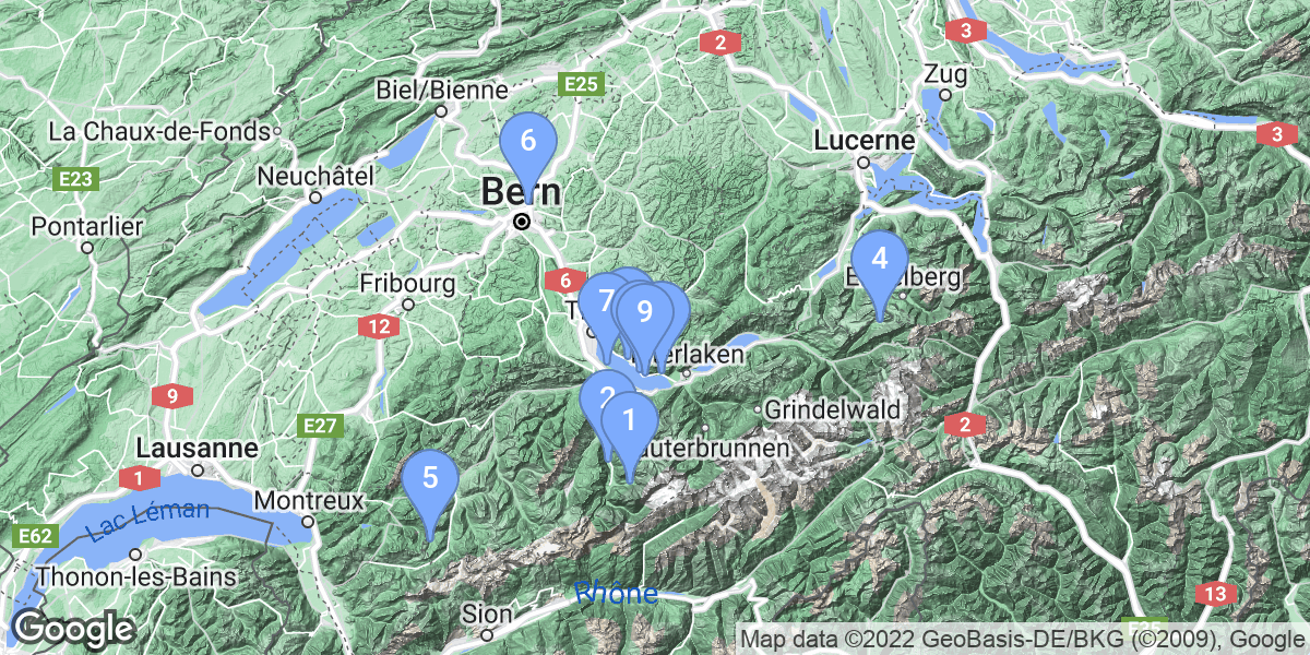 Bern dive site map