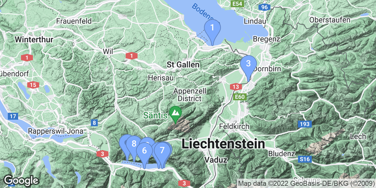 St. Gallen dive site map