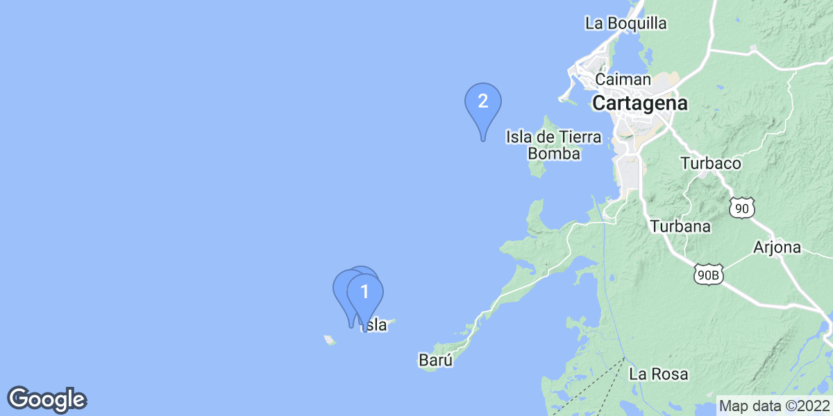 Bolivar dive site map