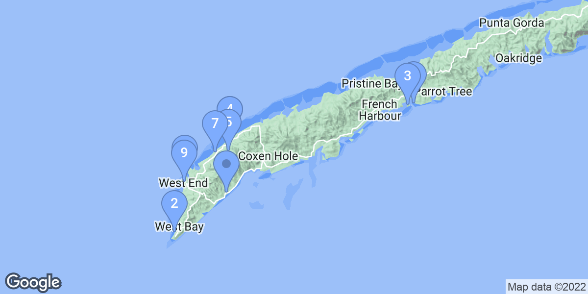 Bay Islands Department dive site map