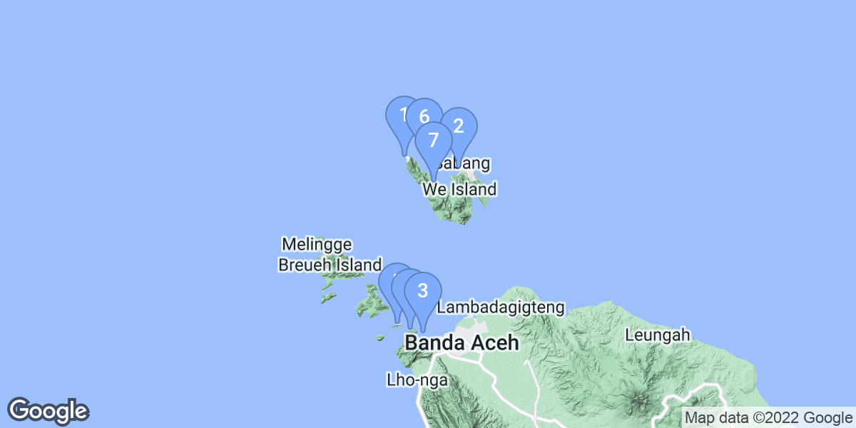 Aceh dive site map
