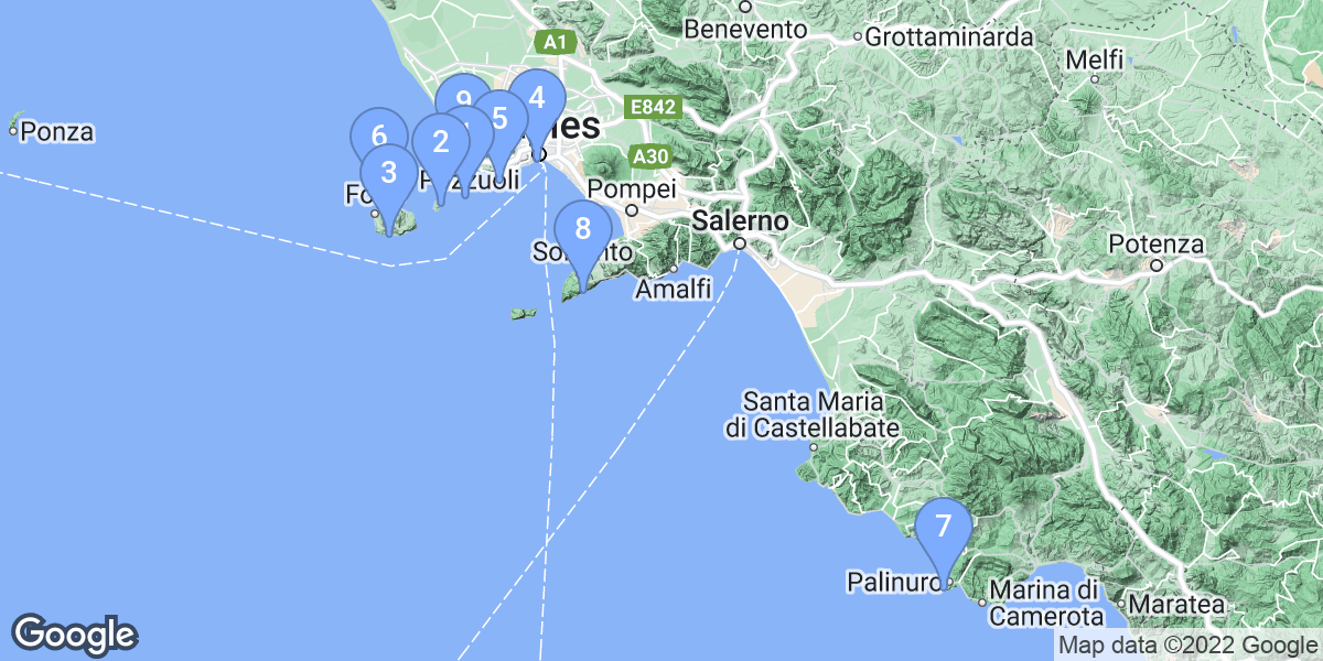 Campania dive site map