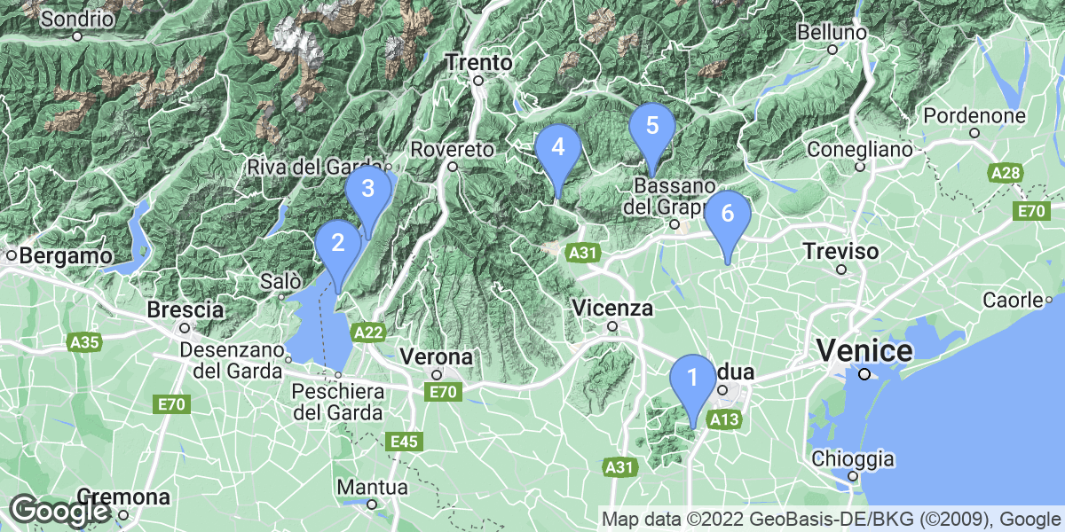 Veneto dive site map