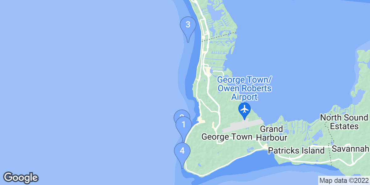 George Town dive site map