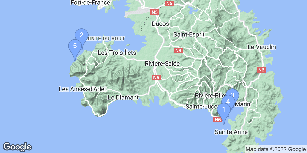 Le Marin dive site map