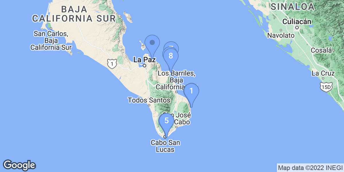 Baja California Sur dive site map
