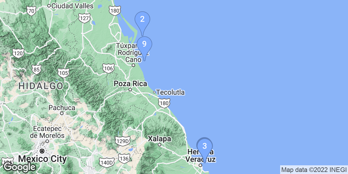 Veracruz dive site map
