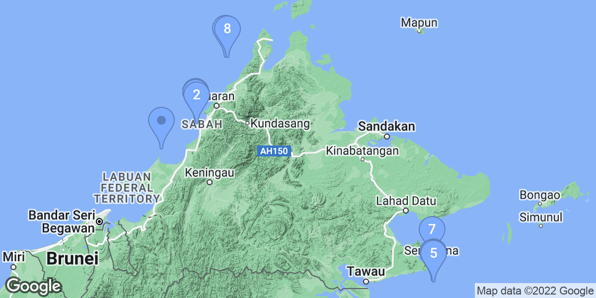 Sabah dive site map