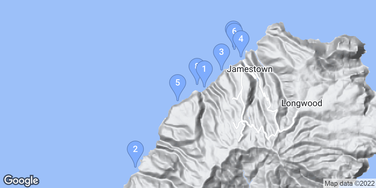 Saint Helena dive site map
