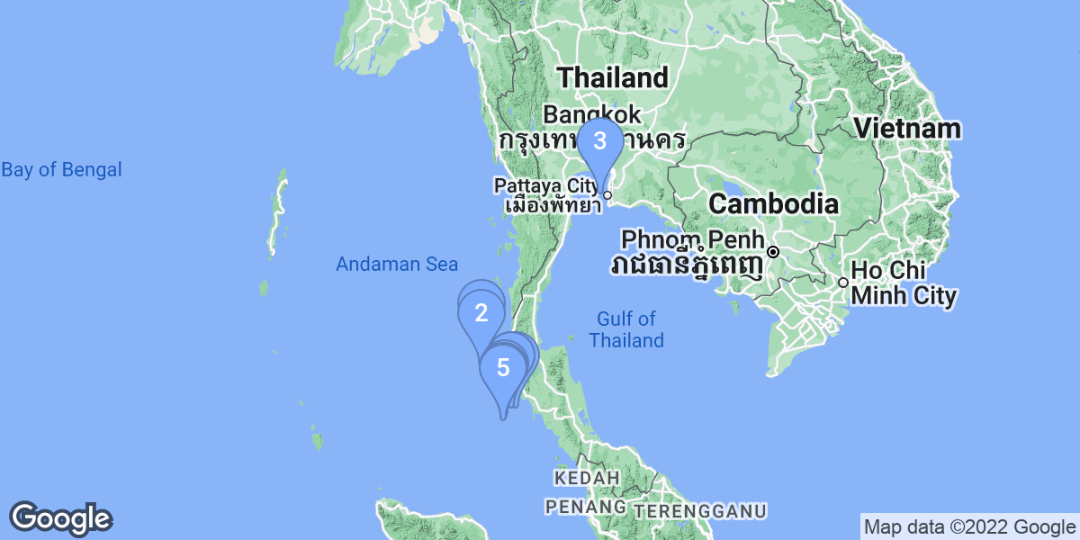 Chon Buri dive site map