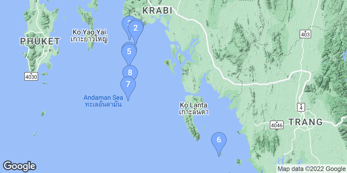 Krabi dive site map