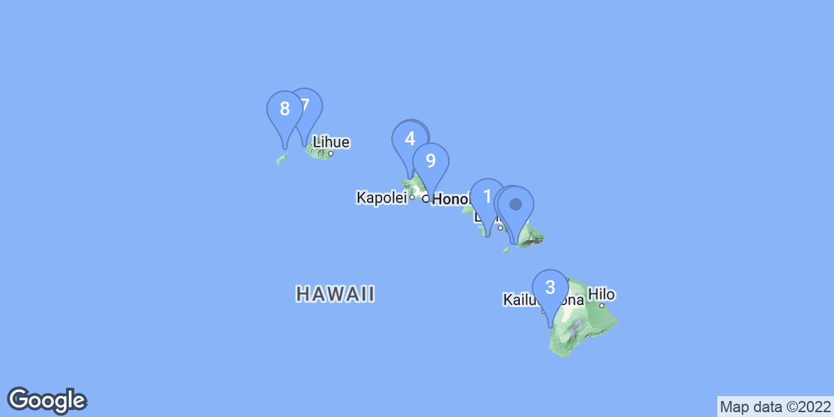 Hawaii dive site map