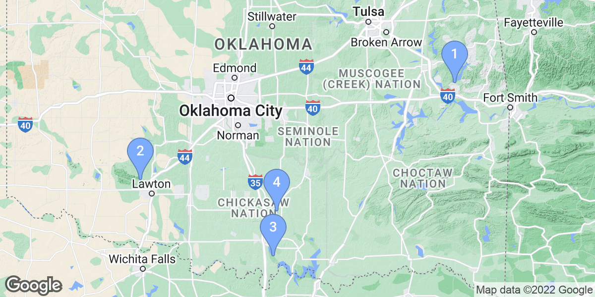 Oklahoma dive site map