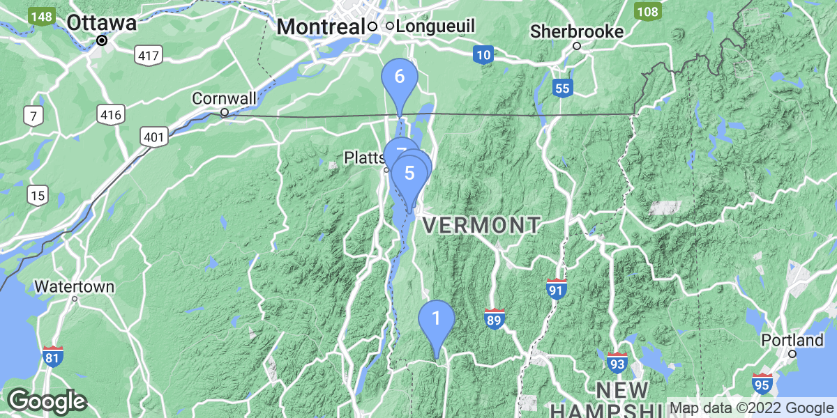 Vermont dive site map
