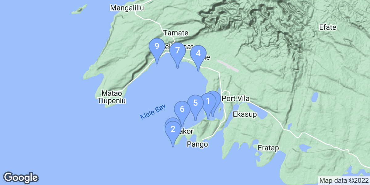 Shefa Province dive site map