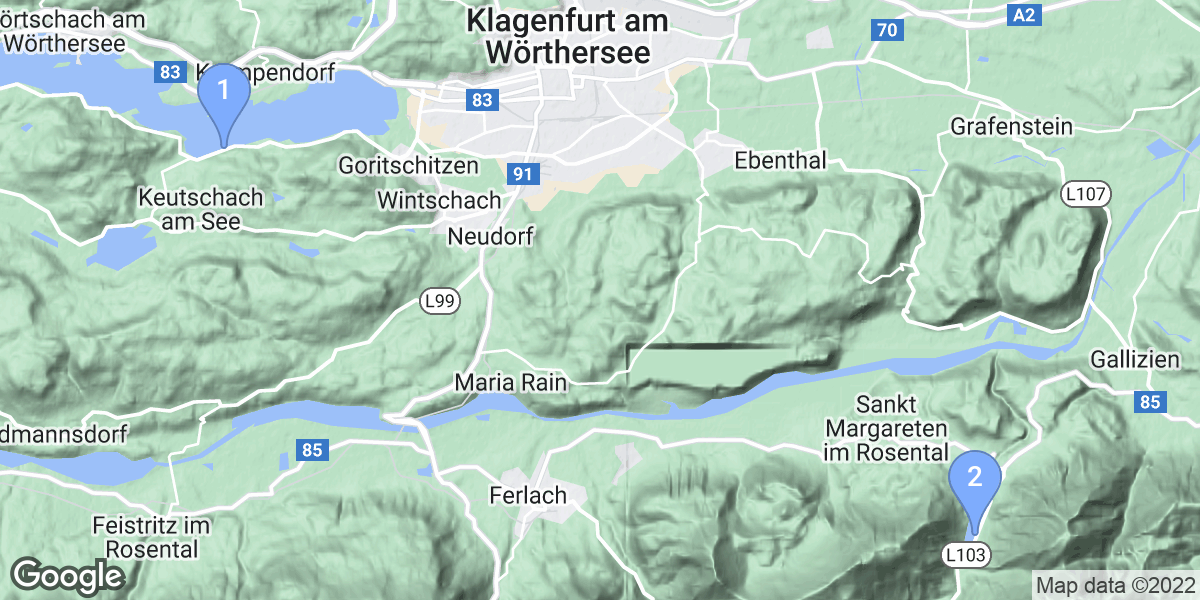 Klagenfurt-Land dive site map