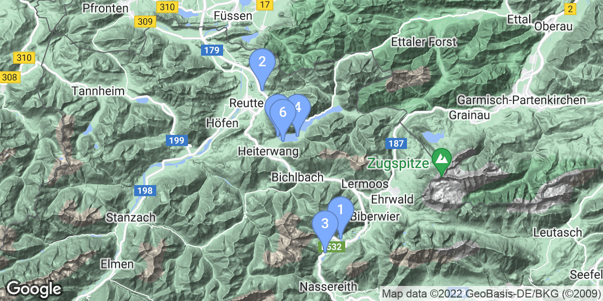 Reutte District dive site map