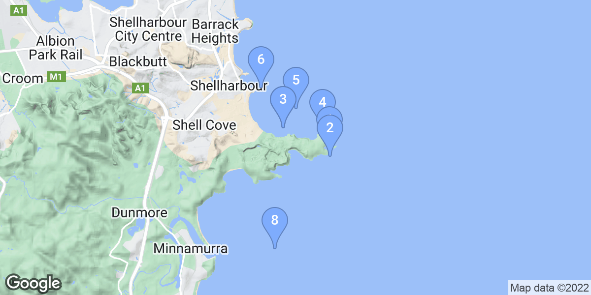 City of Shellharbour dive site map