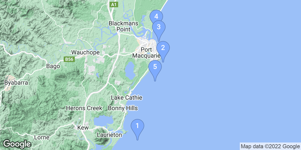 Port Macquarie-Hastings Council dive site map