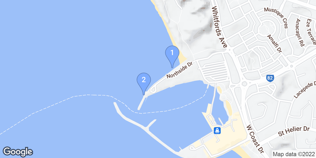 City of Joondalup dive site map
