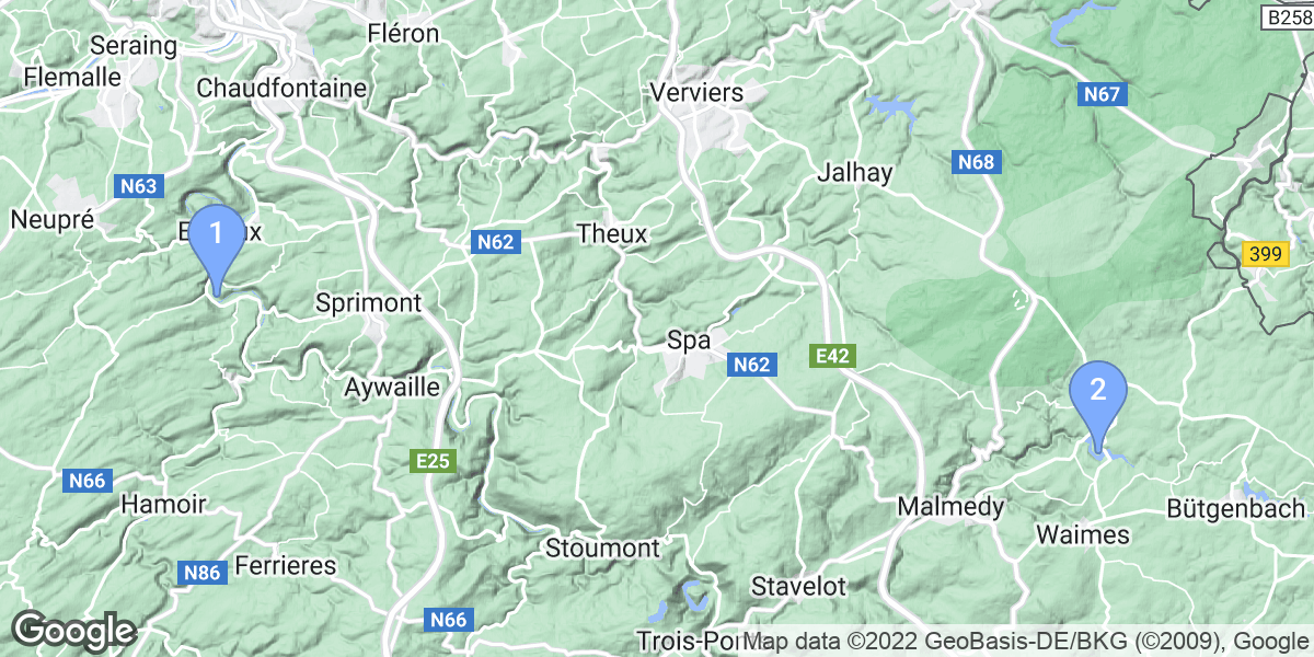Liège dive site map