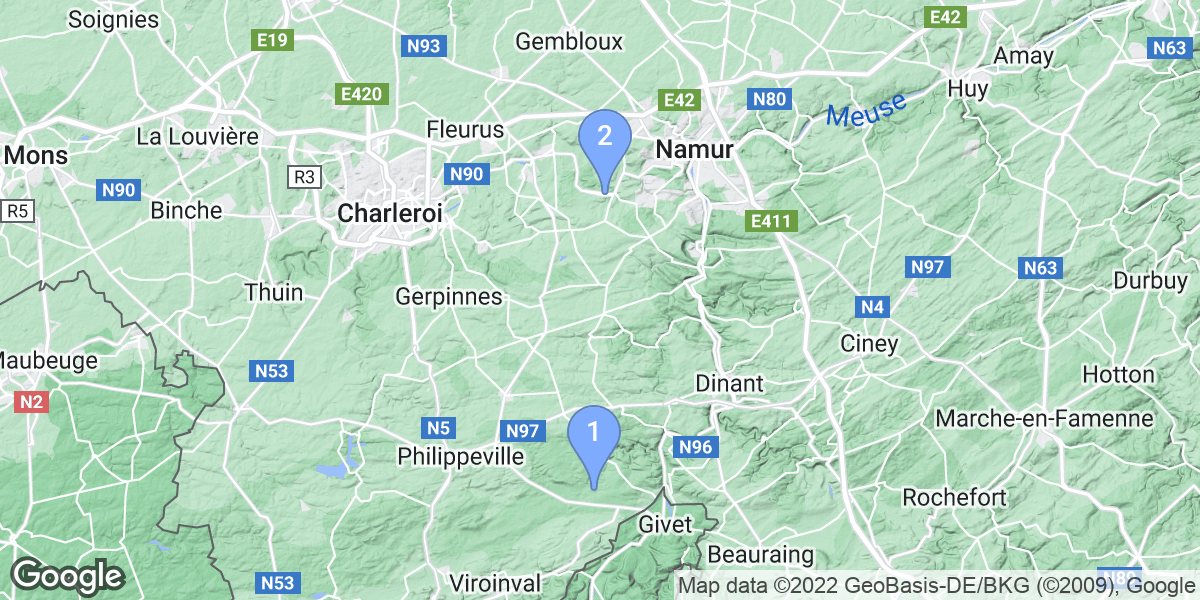 Province of Namur dive site map