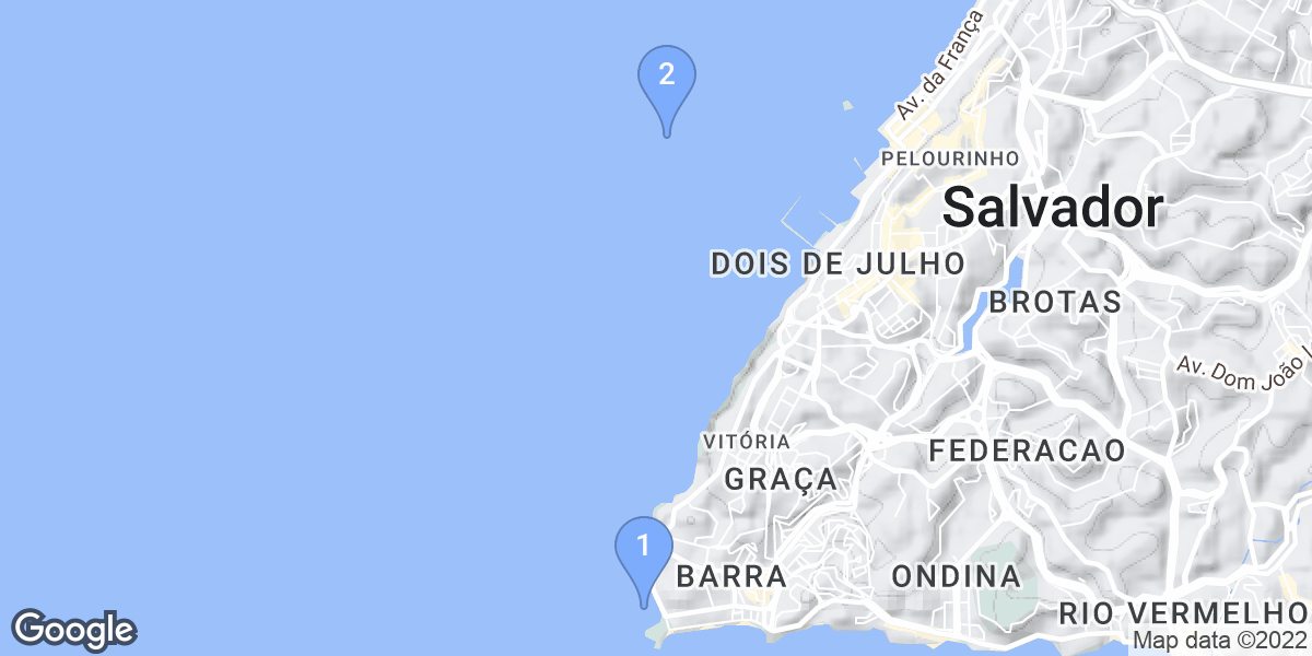 Salvador dive site map