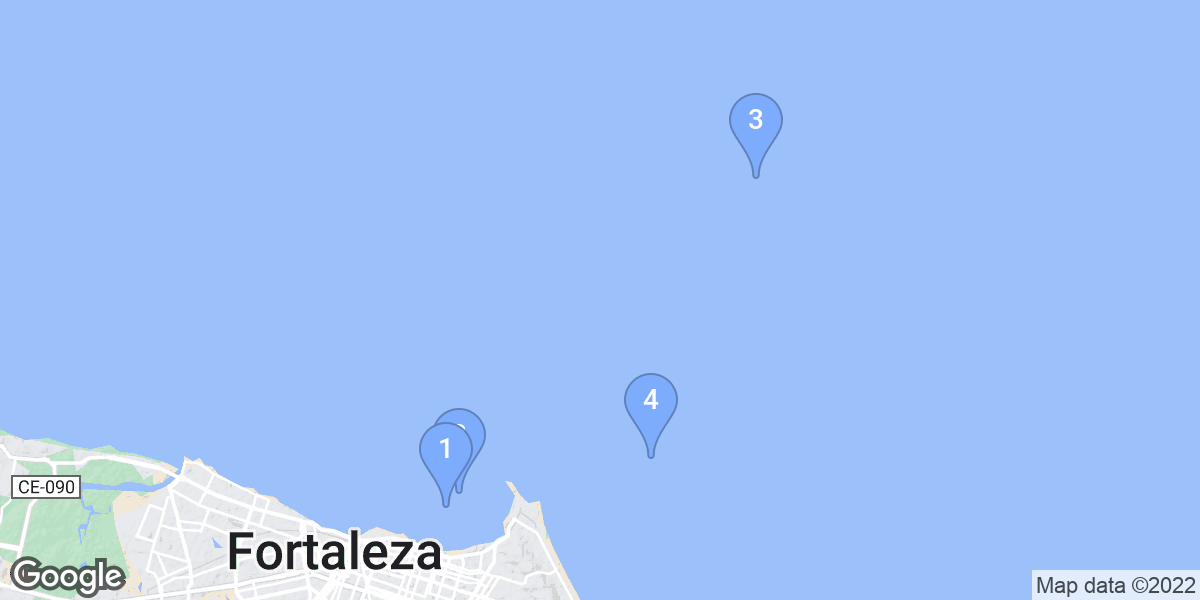 Fortaleza dive site map
