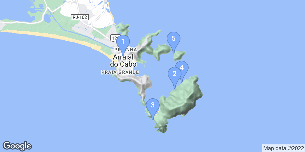 Arraial do Cabo dive site map