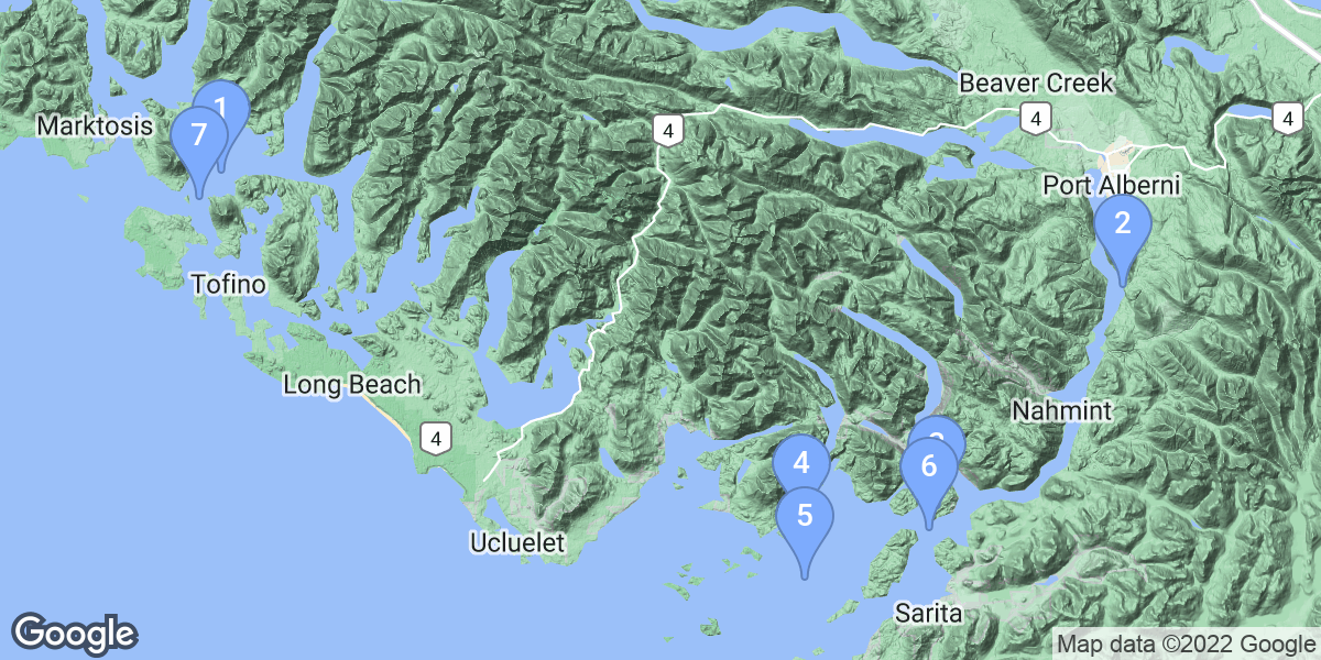Alberni-Clayoquot dive site map