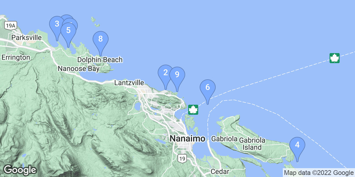 Nanaimo dive site map
