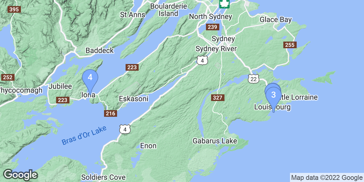 Cape Breton Regional Municipality dive site map