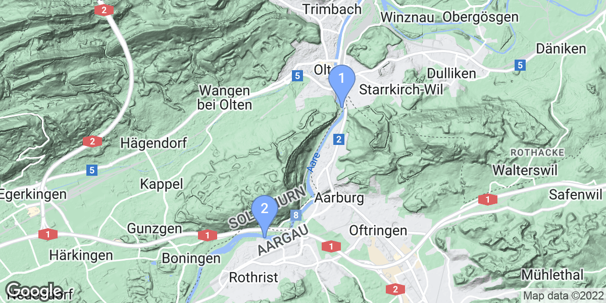 Zofingen dive site map