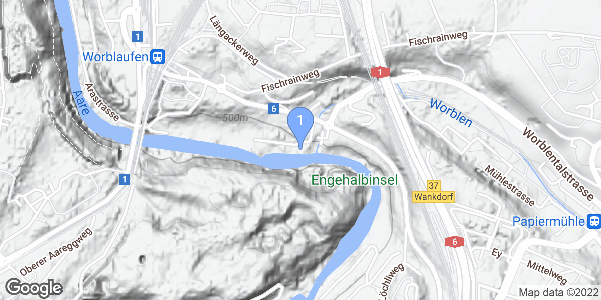 Bern dive site map