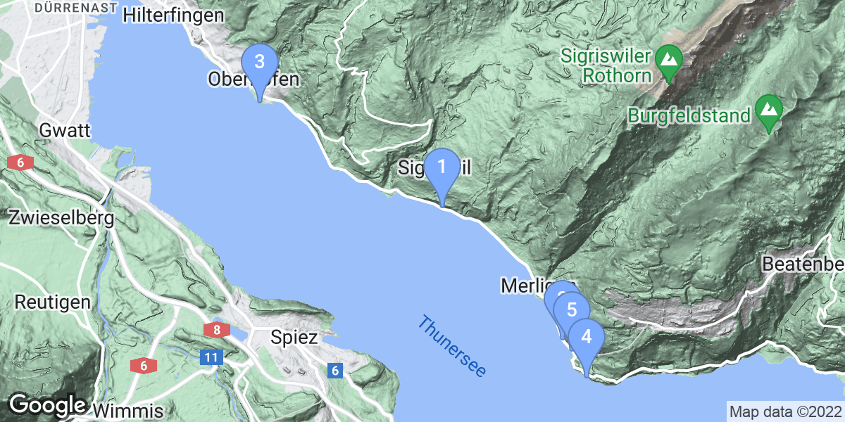 Thun dive site map