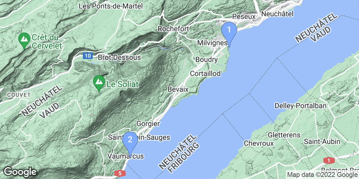 Boudry dive site map