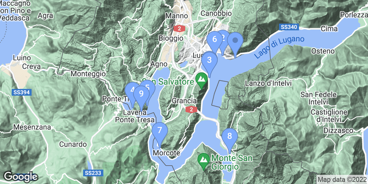 Lugano dive site map
