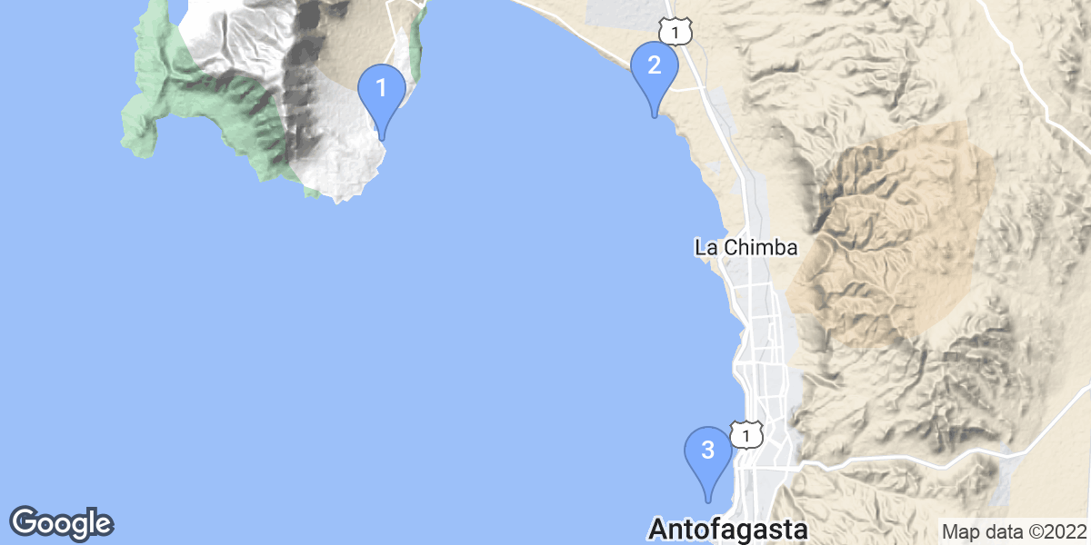 Antofagasta Province dive site map
