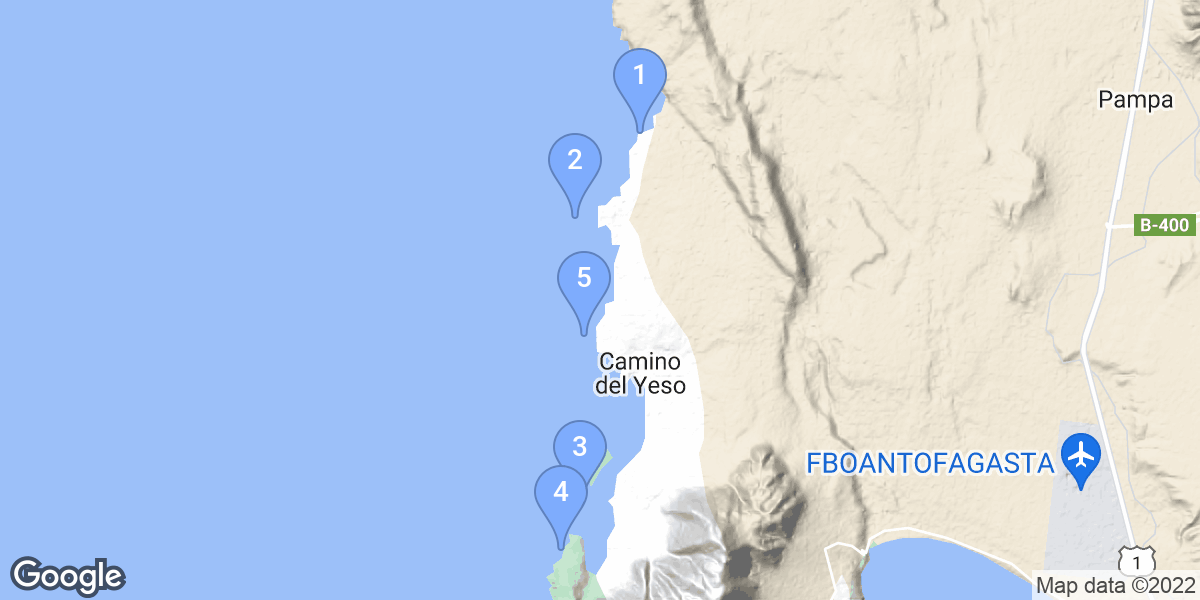 Antofagasta dive site map