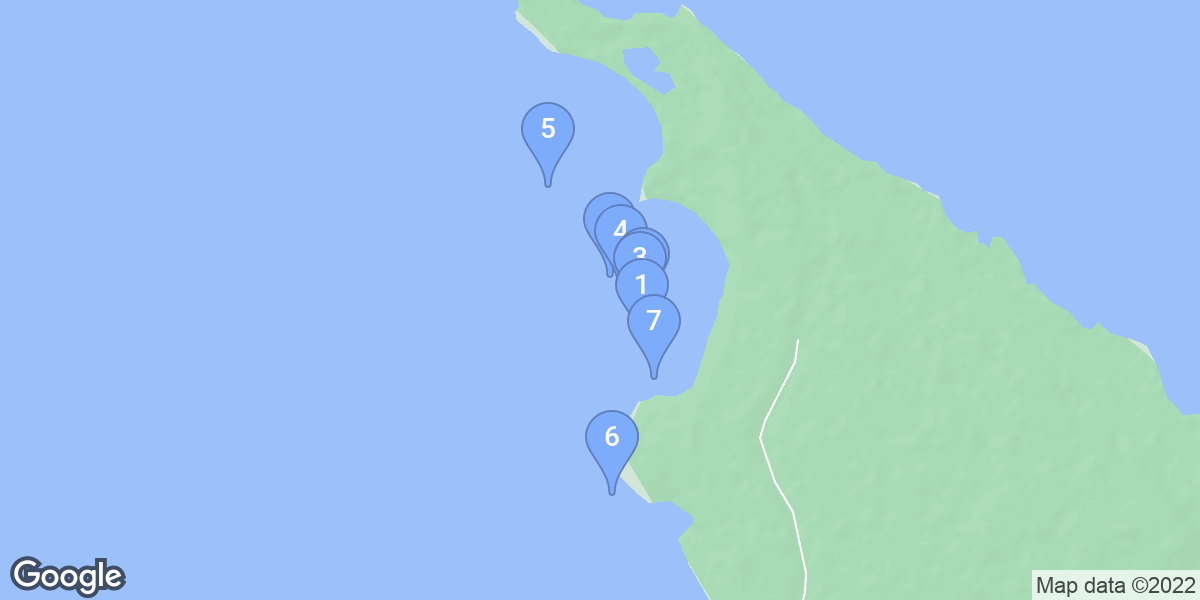 Isla de Pinos dive site map