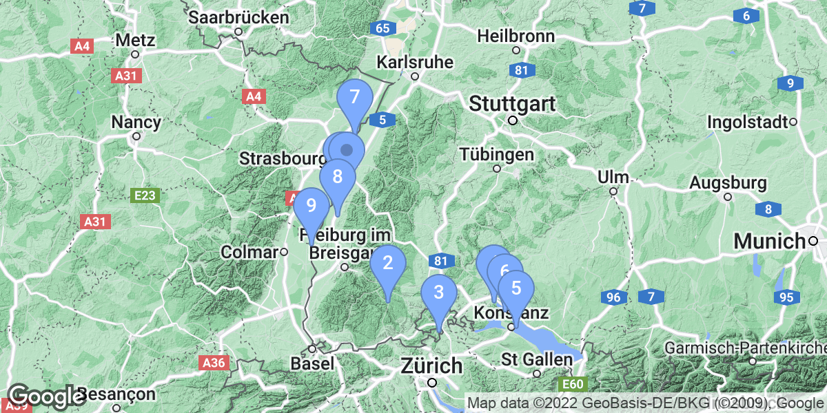Freiburg dive site map