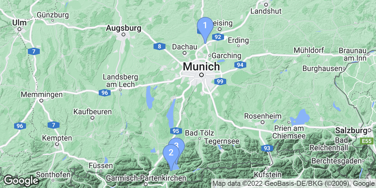 Upper Bavaria dive site map