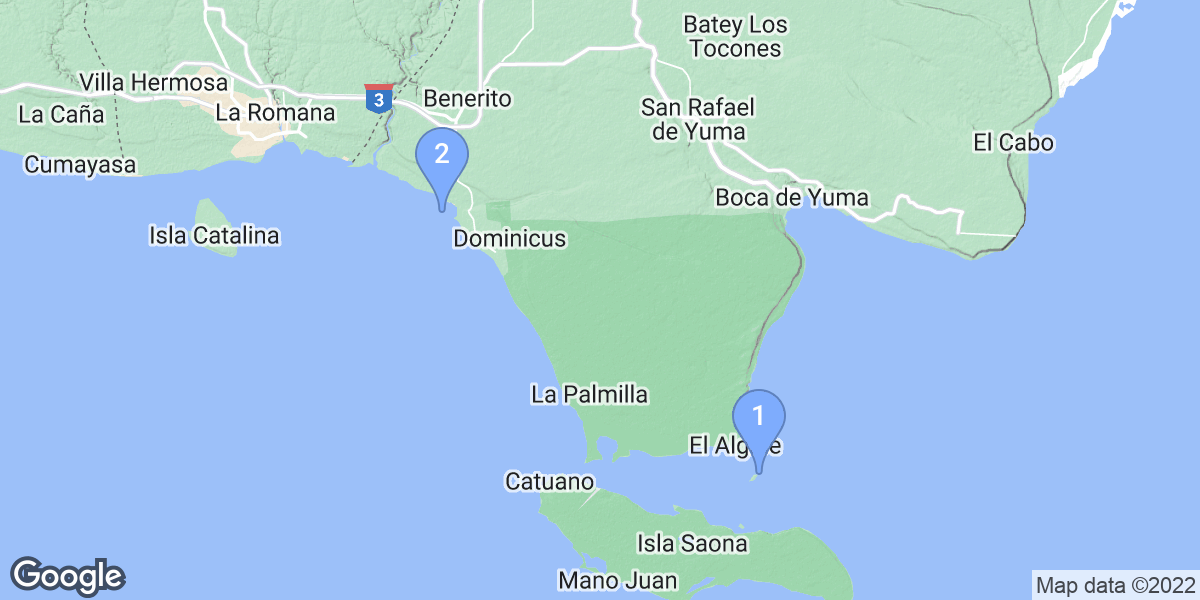 San Rafael del Yuma dive site map