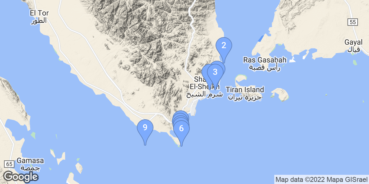 Qesm Sharm Ash Sheikh dive site map