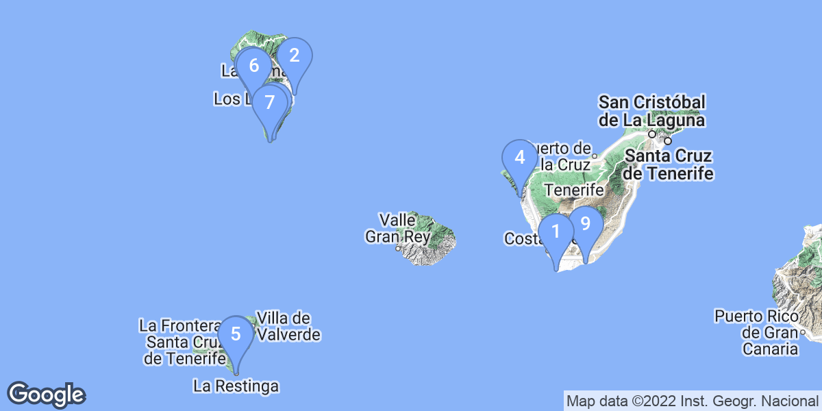 Santa Cruz de Tenerife dive site map