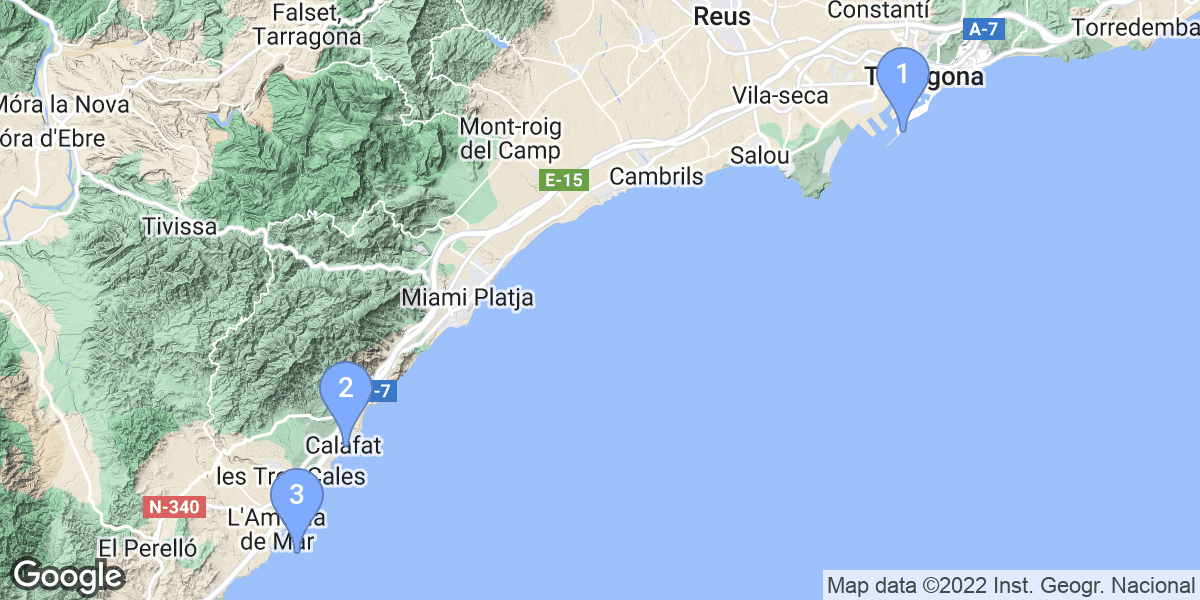 Tarragona dive site map