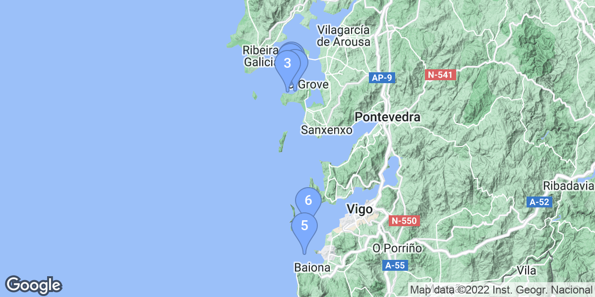 Pontevedra dive site map