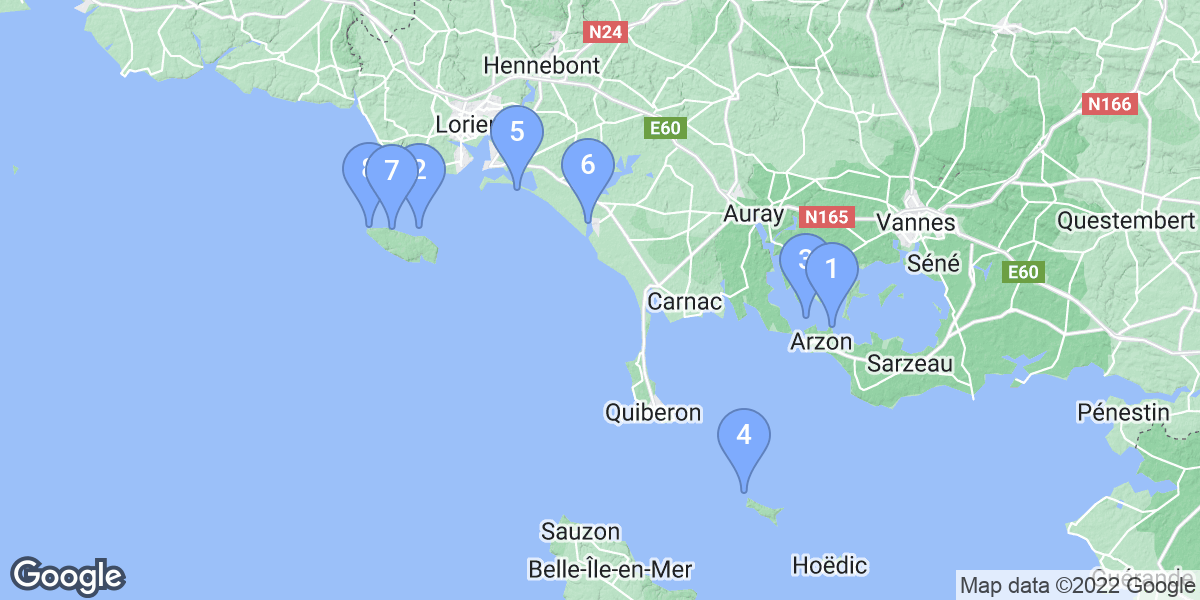 Morbihan dive site map